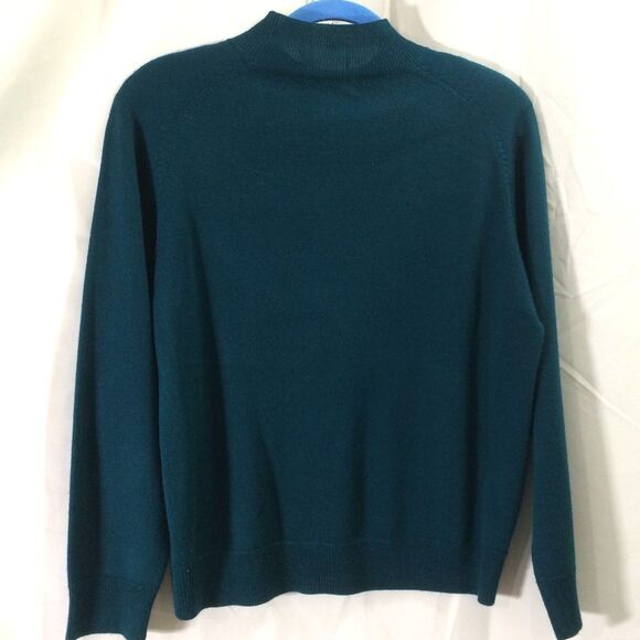 Alfred Dunner Vintage 80s Dark Green Wool Blend Cable Knit Sweater PM Hong Kong - Picture 2 of 4